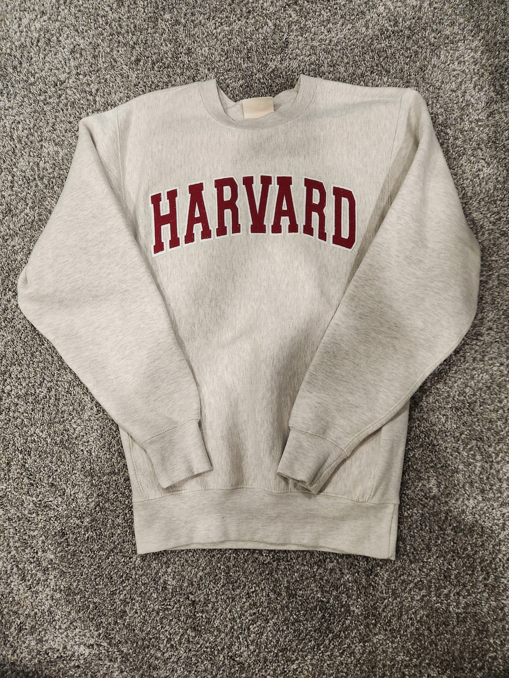 Harvard Grey Crewneck Sweatshirt with Maroon Logo